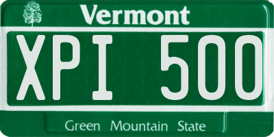 VT license plate XPI500