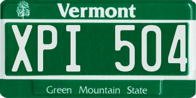 VT license plate XPI504
