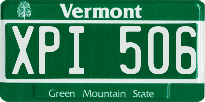VT license plate XPI506