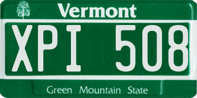 VT license plate XPI508
