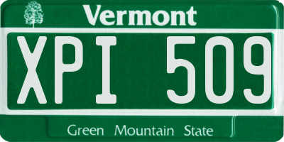 VT license plate XPI509