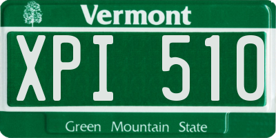VT license plate XPI510