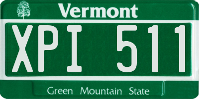 VT license plate XPI511