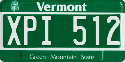 VT license plate XPI512