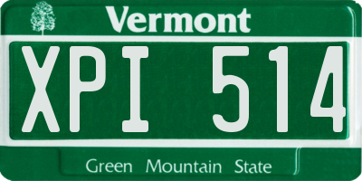 VT license plate XPI514