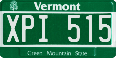 VT license plate XPI515