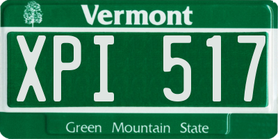 VT license plate XPI517