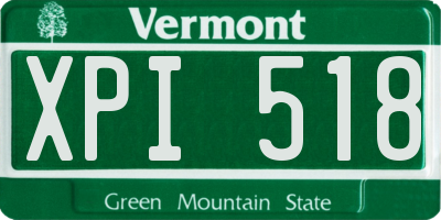 VT license plate XPI518