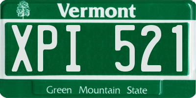 VT license plate XPI521