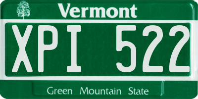 VT license plate XPI522