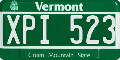 VT license plate XPI523