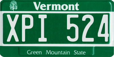 VT license plate XPI524