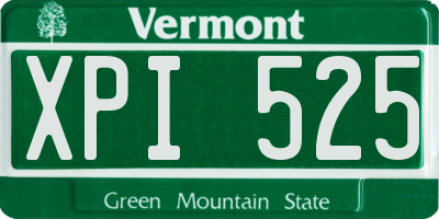 VT license plate XPI525