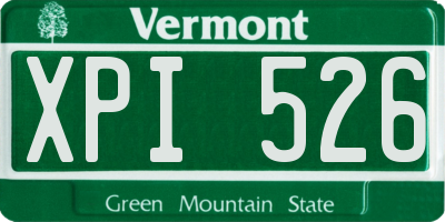VT license plate XPI526