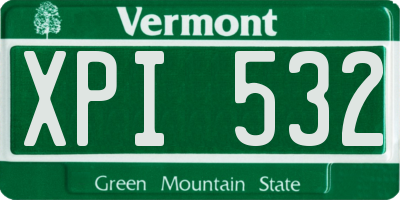 VT license plate XPI532