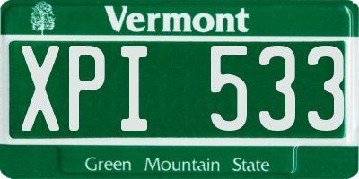 VT license plate XPI533