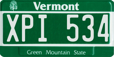 VT license plate XPI534