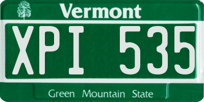 VT license plate XPI535