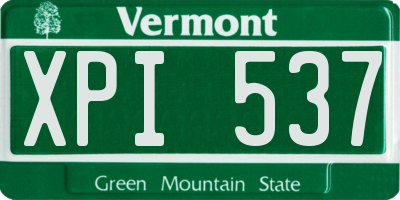 VT license plate XPI537