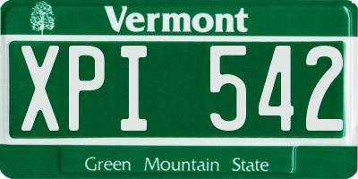 VT license plate XPI542