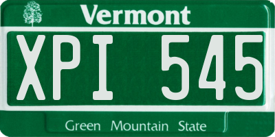 VT license plate XPI545