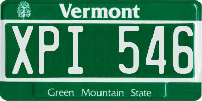 VT license plate XPI546