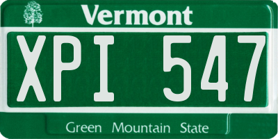 VT license plate XPI547