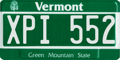 VT license plate XPI552