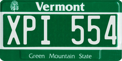 VT license plate XPI554