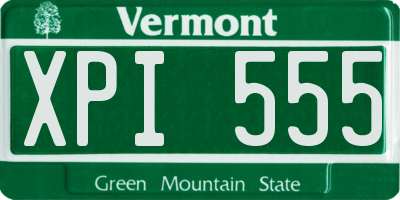 VT license plate XPI555