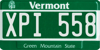 VT license plate XPI558