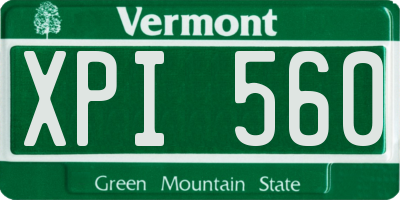 VT license plate XPI560