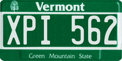 VT license plate XPI562