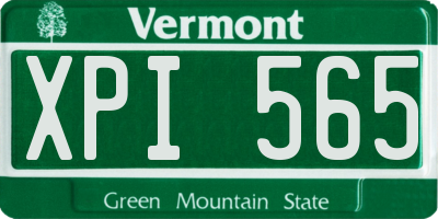 VT license plate XPI565