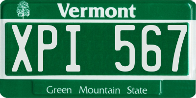 VT license plate XPI567