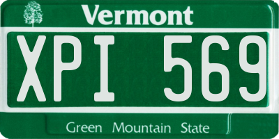 VT license plate XPI569