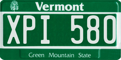 VT license plate XPI580