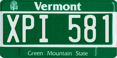 VT license plate XPI581