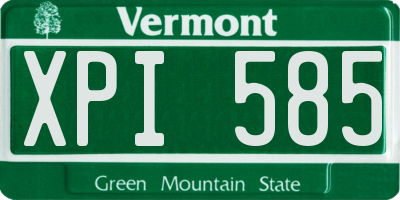 VT license plate XPI585