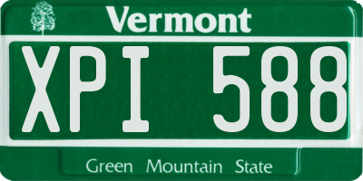 VT license plate XPI588