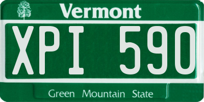 VT license plate XPI590
