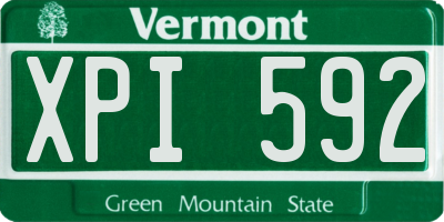 VT license plate XPI592