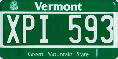 VT license plate XPI593