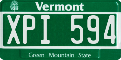 VT license plate XPI594