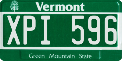 VT license plate XPI596