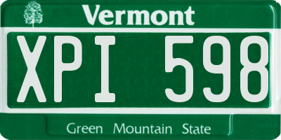VT license plate XPI598