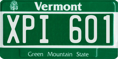 VT license plate XPI601