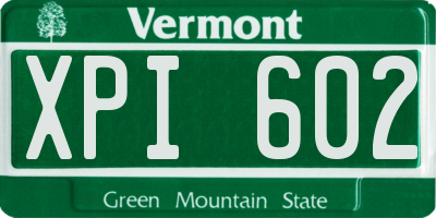 VT license plate XPI602