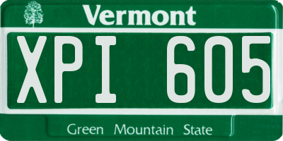 VT license plate XPI605