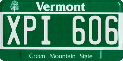 VT license plate XPI606